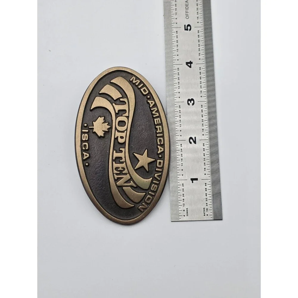 Vintage Brass Top Ten Mid- America Division International Sales Belt Buckle